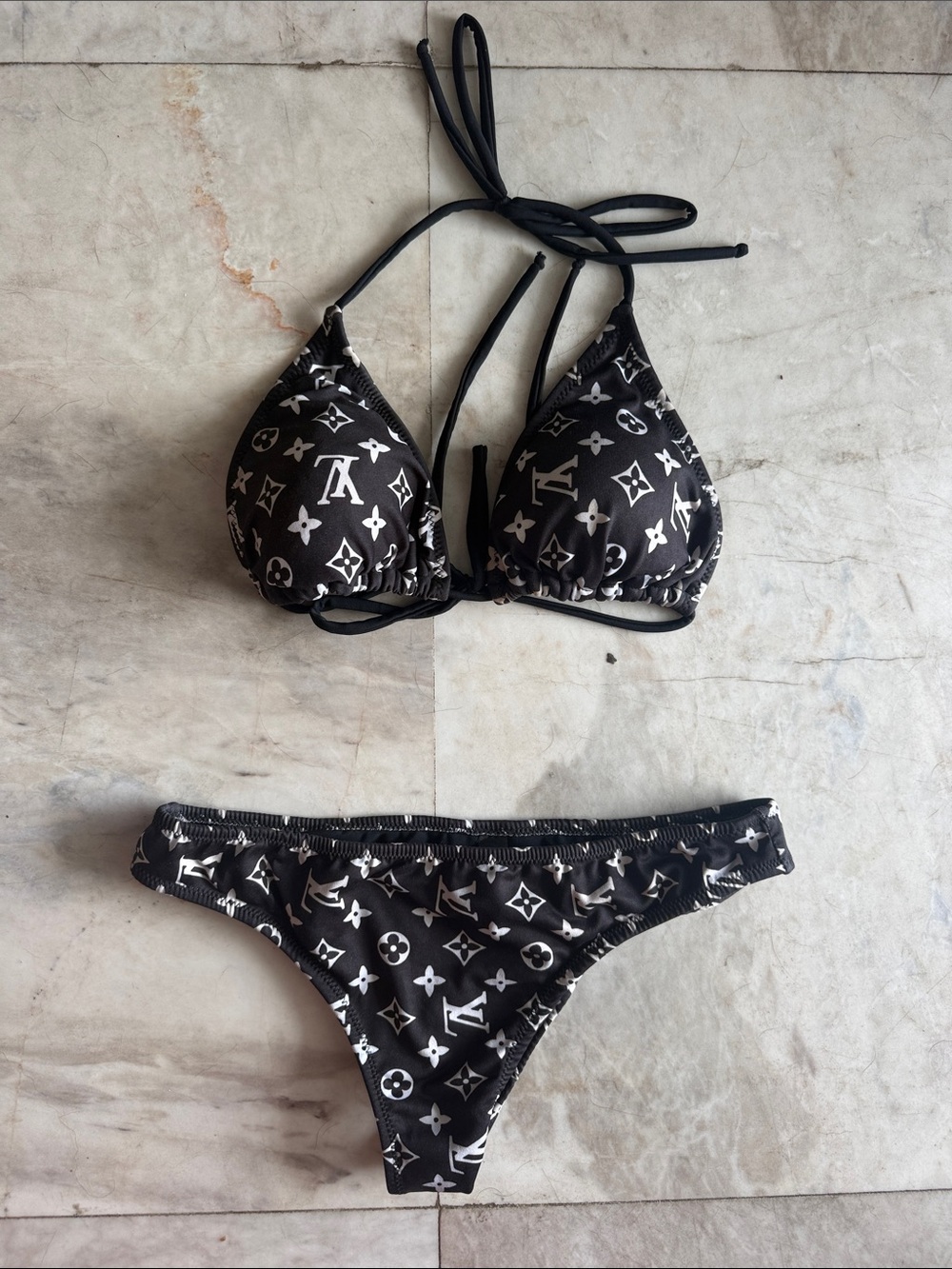 Louis Vuitton Monogram Look-a-Like Bikini Set